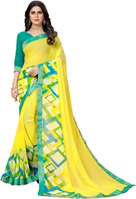 Rangita Printed Daily Wear Georgette Saree(Yellow)