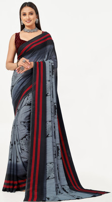 Leelavati Printed Bollywood Georgette Saree(Grey)