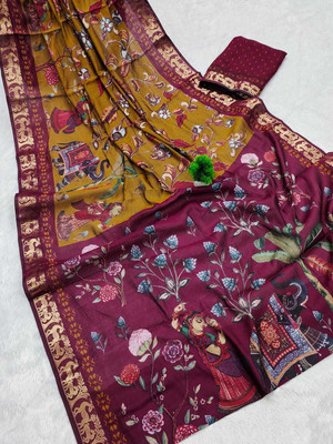 Sitanjali Lifestyle Printed Bollywood Viscose Rayon Saree(Multicolor)