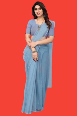 Yanshi Enterprise Self Design Bollywood Net Saree(Blue)