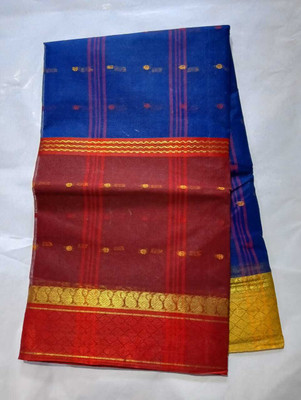 Puspa Fashion Self Design Tant Pure Cotton Saree(Multicolor)