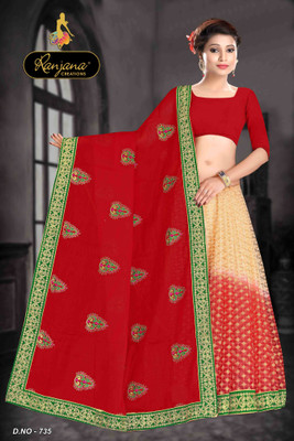 RANJANA CREATION Self Design Bollywood Net Saree(Yellow)