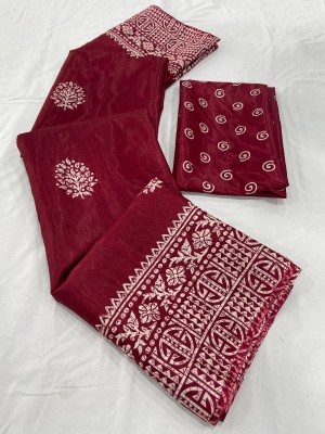 Dori Printed Bollywood Silk Blend Saree(Maroon)