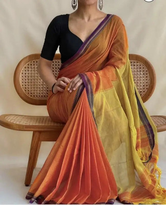 makalitraders Printed Handloom Cotton Blend Saree(Multicolor)