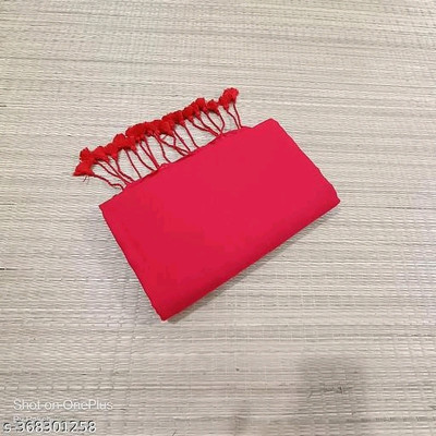 SMRITI HANDLOOM Solid/Plain Handloom Handloom Pure Cotton Saree(Red)