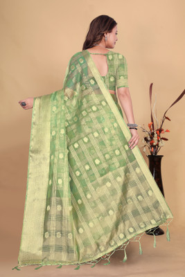 Aarunika SBT Solid/Plain Bollywood Organza Saree(Multicolor)
