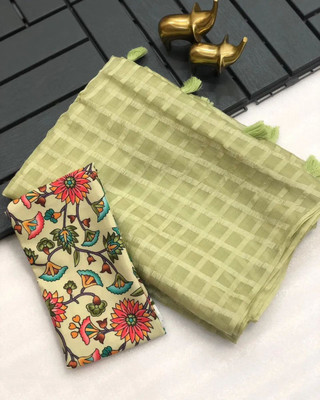 Classy Foriever Checkered Bollywood Georgette Saree(Green)