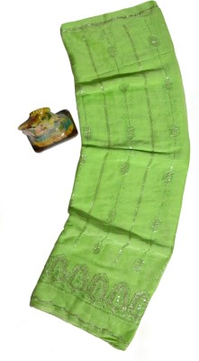 INSTALIKE FASHION Embellished, Self Design Bollywood Chiffon Saree(Light Green)