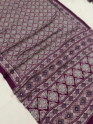 SFCS Printed Kalamkari Jacquard Saree(Purple)