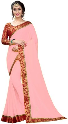 Flip The Style Printed Bollywood Georgette Saree(Pink)