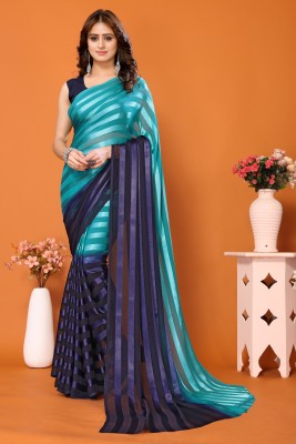 YASHIKA Solid/Plain Bollywood Satin Saree(Dark Blue)