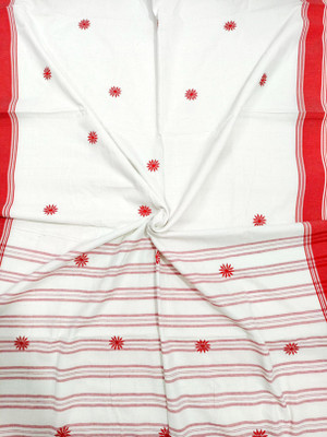 DIVINE Woven Tant Pure Cotton Saree(Cream)