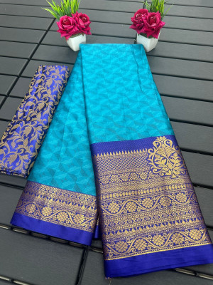 Julee Printed Banarasi Pure Silk Saree(Multicolor)