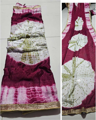 KHATRI AND SONS Printed, Embellished, Self Design Mysore Silk Blend, Art Silk Saree(Maroon, White)