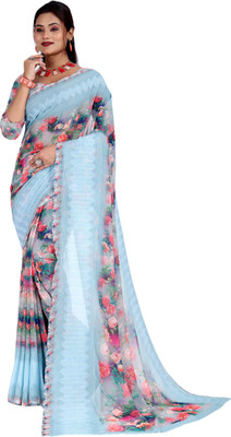 Adiyogi Enterprise Digital Print Bollywood Georgette Saree(Multicolor)