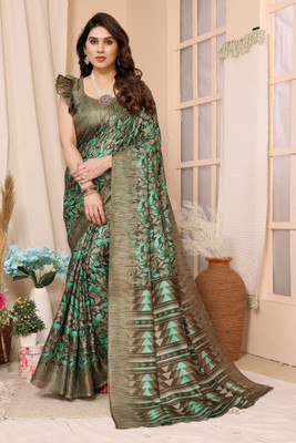 Vedant Vastram Self Design Bollywood Cotton Blend Saree(Green)