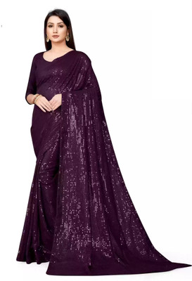 Divastri Self Design Bollywood Georgette Saree(Purple)