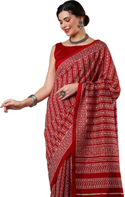 Akhilam Embroidered Mysore Art Silk Saree(Red)