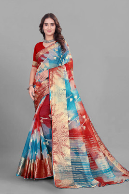 Aarunika LGF Woven Bollywood Organza Saree(Maroon)