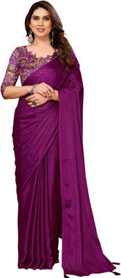 UDANI ENTERPRISE Self Design Bollywood Polyester Saree(Purple)