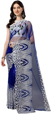 PALLAVI SINGH Embroidered Daily Wear Net Saree(Multicolor)