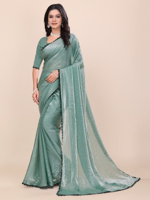 ORRASHI Dyed Daily Wear Pure Silk Saree(Dark Blue)