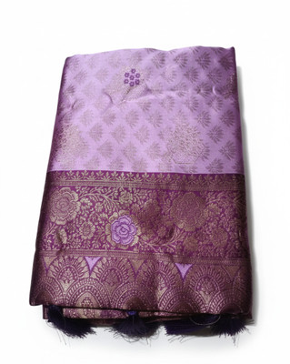 BrumTexfashion Woven, Floral Print, Self Design Saree with Attached Blouse Jacquard Saree(Pink)