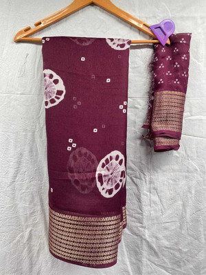 Chandan Fabrics Printed Bollywood Chanderi Saree(Maroon)