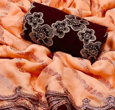 CLICKTHEMALL Self Design Leheria Satin Saree(Orange)