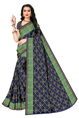 Madhur milan Printed Bollywood Brasso Saree(Maroon)