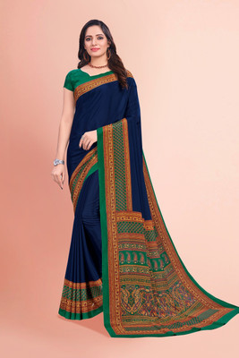 Vimla Printed Daily Wear Crepe Saree(Dark Blue)