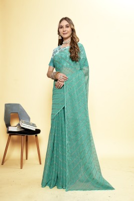 Shilpkala Fashions Solid/Plain Bollywood Chiffon Saree(Light Green)