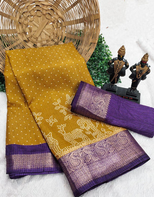 Shandhya Woven Bollywood Cotton Silk Saree(Yellow)