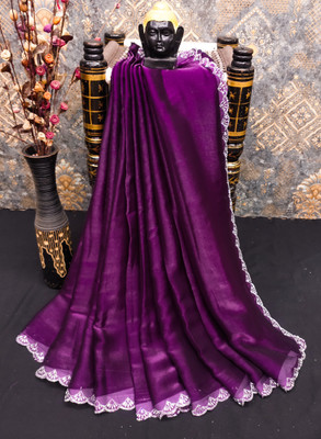 ZOYAL ENTERPRISE Embellished Bollywood Jimmy choo Saree(Purple)