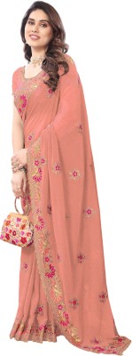 KHRITI FAB Embroidered Bollywood Georgette Saree(Pink)