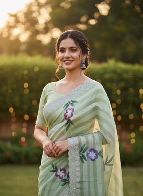 Sareez House Self Design Bollywood Georgette Saree(Green)