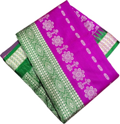 satrangi creation Woven Sambalpuri Pure Silk Saree(Purple)