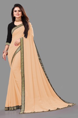 HomeDeal Self Design Daily Wear Georgette Saree(Brown)