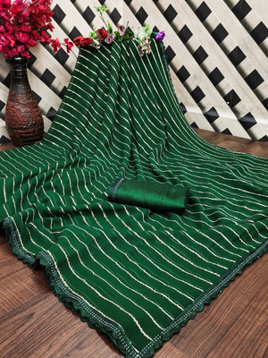 Ruhabs Embroidered Bollywood Georgette Saree(Green)