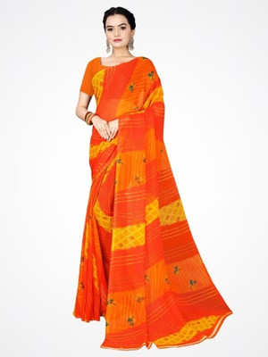 Suntex Printed Daily Wear Georgette Saree(Multicolor)