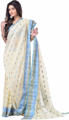 Desh Bidesh Woven, Paisley, Self Design Handloom Handloom Cotton Blend, Pure Cotton Saree(Multicolor)