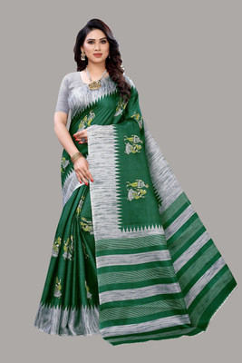 YASHIKA Printed Bollywood Art Silk Saree(Green)