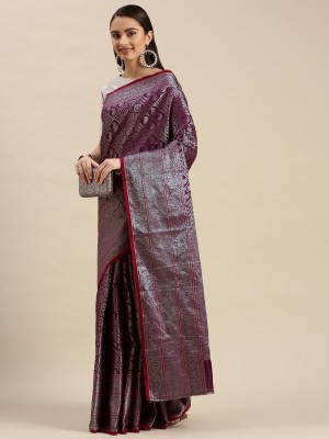 AMIRAT CLOTHING Woven Banarasi Brasso Saree(Magenta)