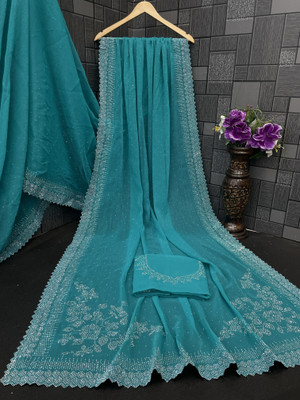 VarniRaaj Fashion Embellished Bollywood Jimmy choo Saree(Light Green)