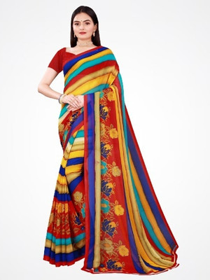 Suntex Printed Daily Wear Georgette Saree(Multicolor)