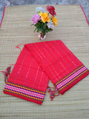 PRANATI ENTERPRISE Self Design Daily Wear Cotton Silk Saree(Red)