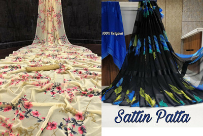 Sita Floral Print Bollywood Georgette Saree(Pack of 2, Yellow)