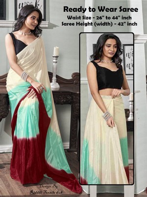 Rudra Fab Dyed Bollywood Chiffon Saree(Multicolor)