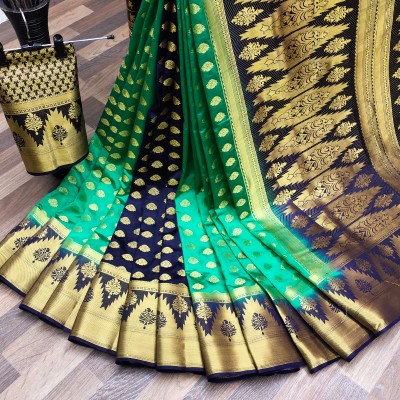 Balaji Woven Kanjivaram Nylon Saree(Multicolor)