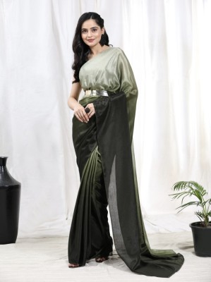 VINIT ENTERPRISE Ombre Bollywood Chiffon Saree(Light Green)